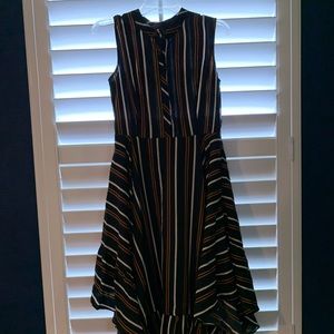 Gracia Uneven Hem Sleeveless Navy Dress